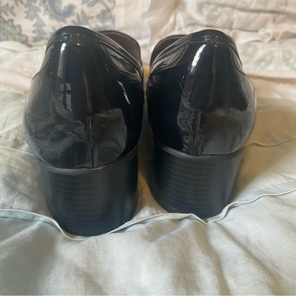 Anne Klein Jinni Patent Leather Black Block Heeled Loafer Size 8 - Picture 5 of 10